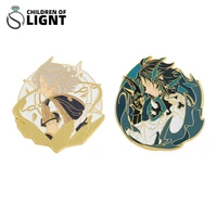 albedo xiao genshin impact popular anime brooch luminous lapel pin cartoon jewelry traveler badge backpack accessories gift