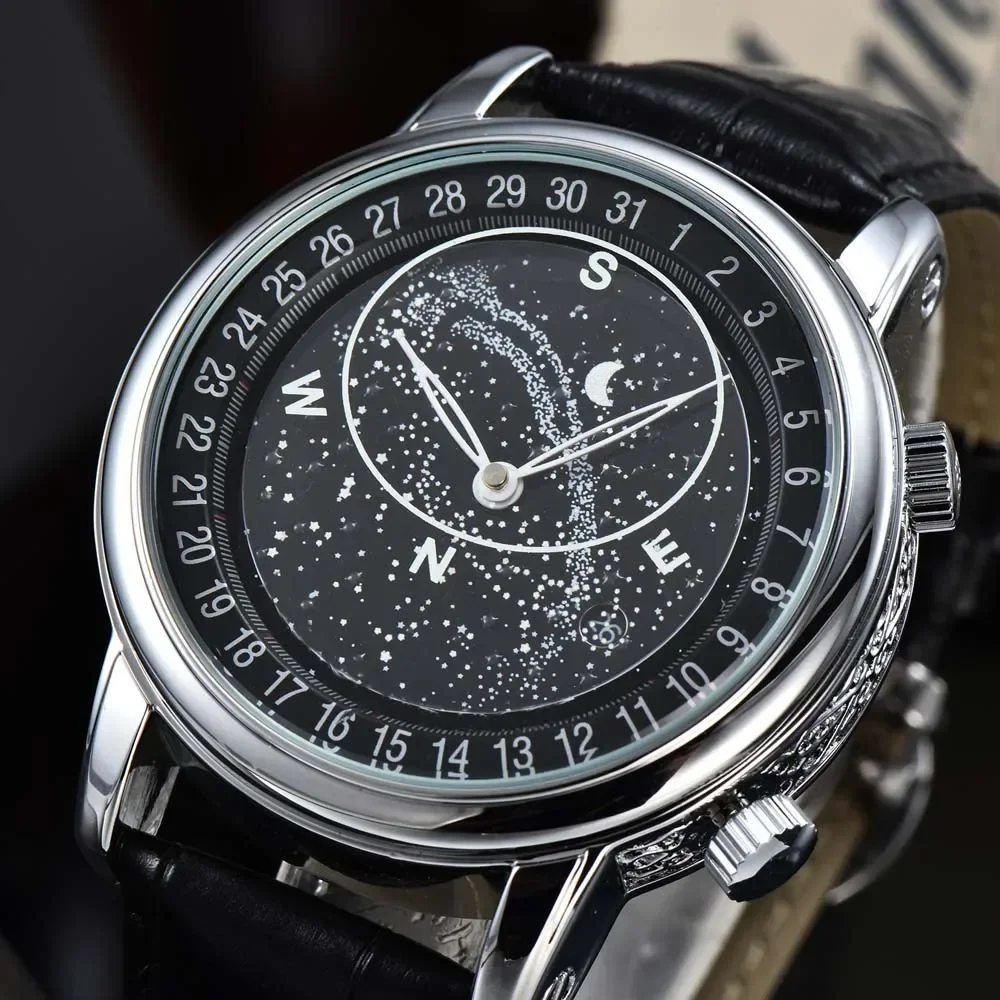 

Top Original Moon Phase Watches for Men Automatic Gypsophila Sky Dial Self Winding Mechanical Watch Sports Waterproof AAA Clock