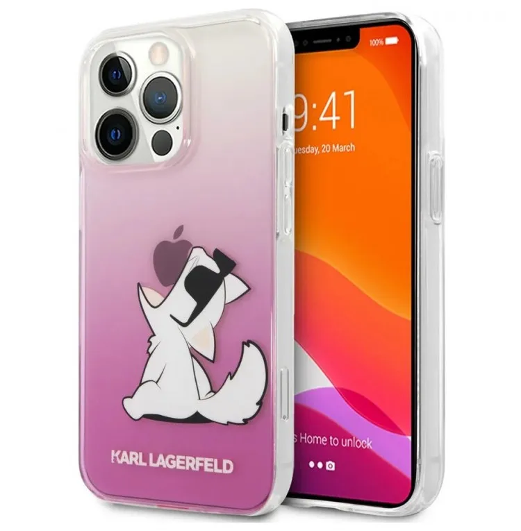 Чехол CG Mobile Karl Lagerfeld PC/TPU Choupette Fun Hard Gradient для iPhone 13 Pro Max цвет Розовый - купить по