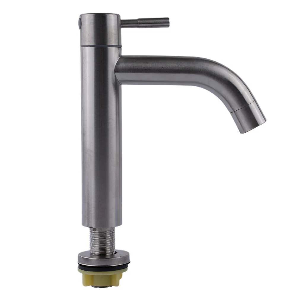 

Sink Tap Basin Faucet Bathroom Faucet Cold Water Deck Mounted Home Improvement Silver Brushed Single Handle Durable