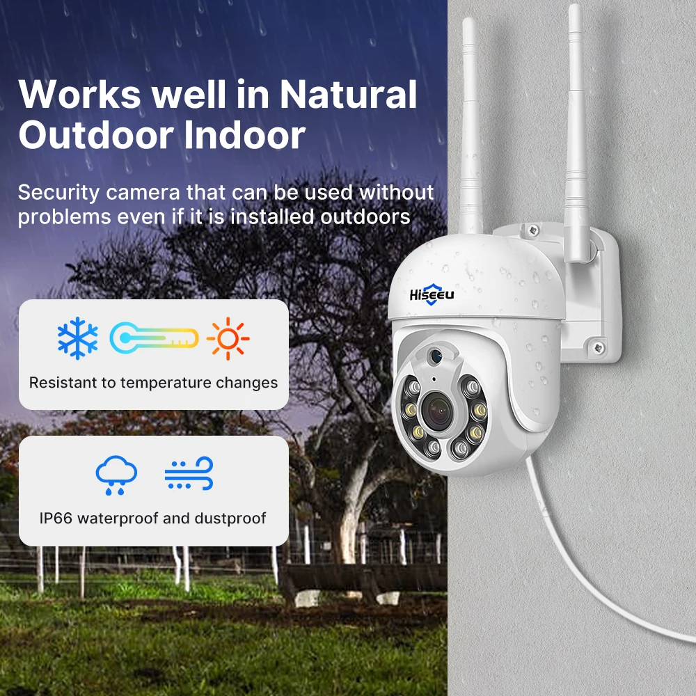 Hiseeu 10CH 3MP 5MP беспроводная WiFi CCTV система NVR наружная AI IP уличная PTZ камера охранного
