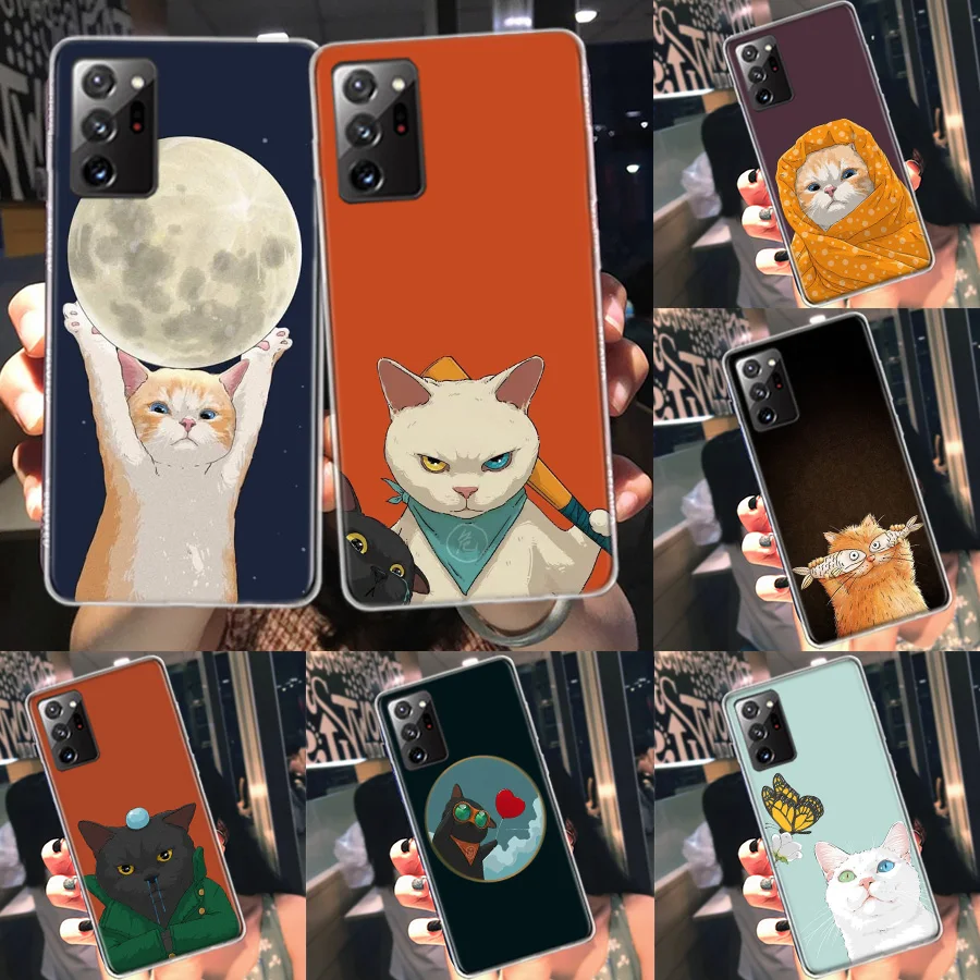 

Cartoon Cats Phone Case For Samsung A04 A04S A14 A10S A20S A30 A40 A50 A70 Galaxy M52 M51 M32 M31S M30S M21 M12 M11 Cover Silico