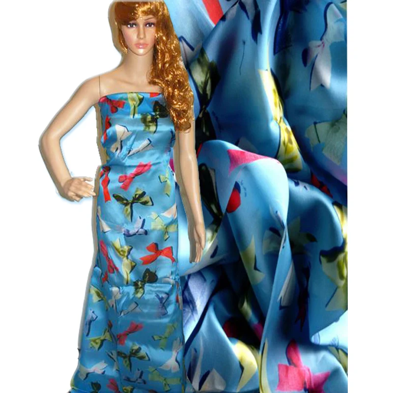 Тканевая ткань кружевная для шитья шелковая органза синего цвета занавесок