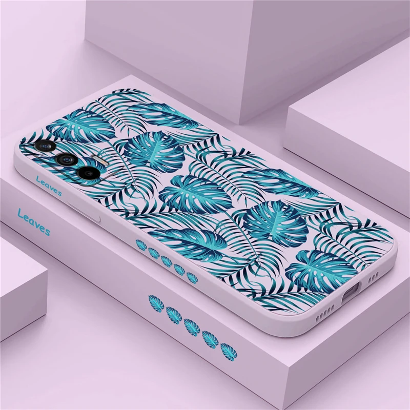 Силиконовый противоударный мягкий чехол с листьями пальмы для OPPO Realme GT Master NEO2 XT GT2