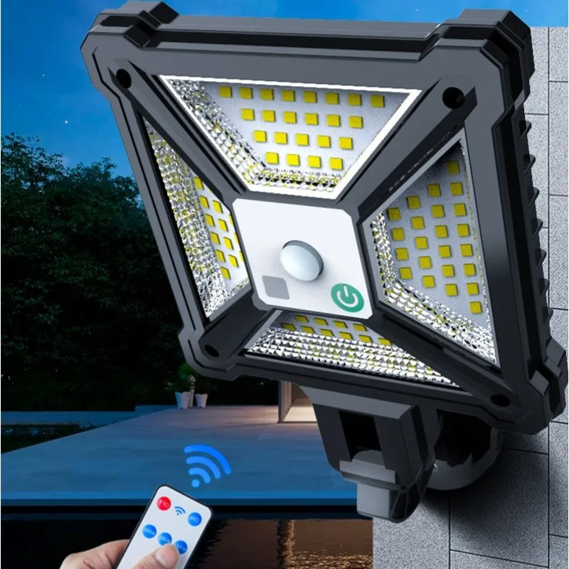 

LED Solar Light Outdoor 88LEDs Solar Wall Lamp Remote Control Waterproof PIR Motion Sensor 3 Mode Street Garden Lighting Remote