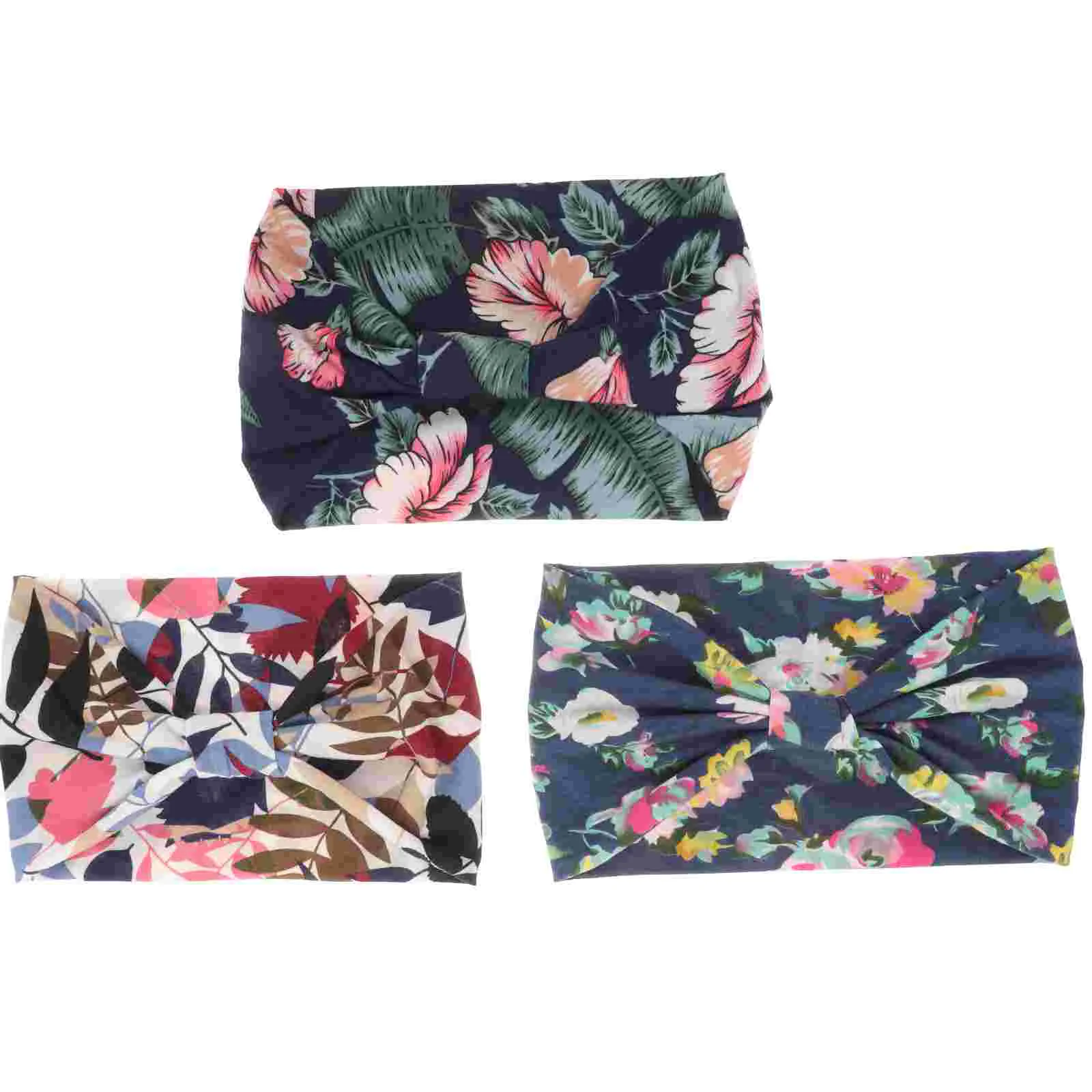 

3 Pcs Boho Hair Accessories Sports Yoga Band Turban Headband 24X11CM Wide Fabric Sweat Headbands Fitness Stretchy Running