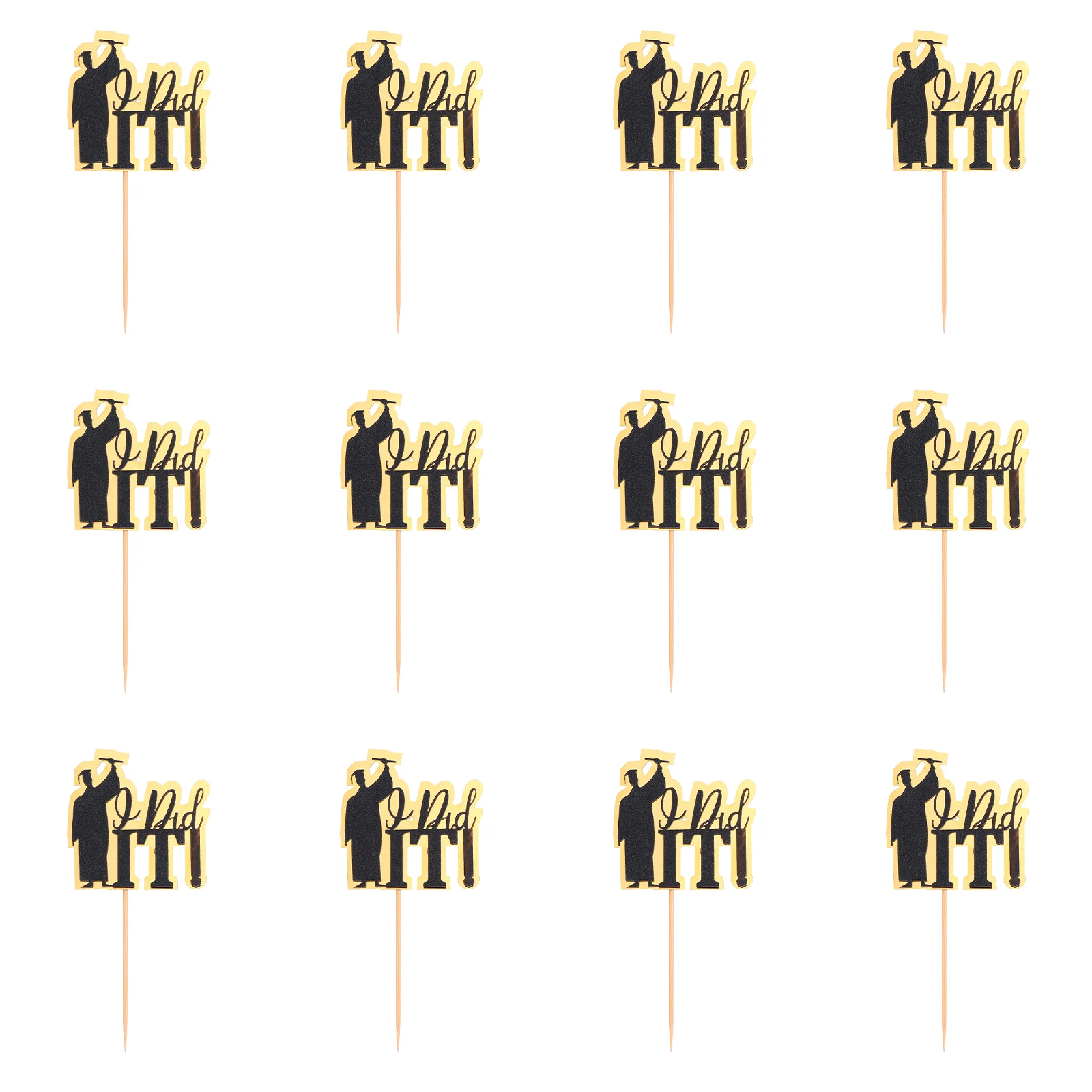 

Graduation Picks Cupcake Party Hat Grad Cap Toppers Cake Dessert Happydecorative Toothpicks Decor Topper Appetizer Diploma