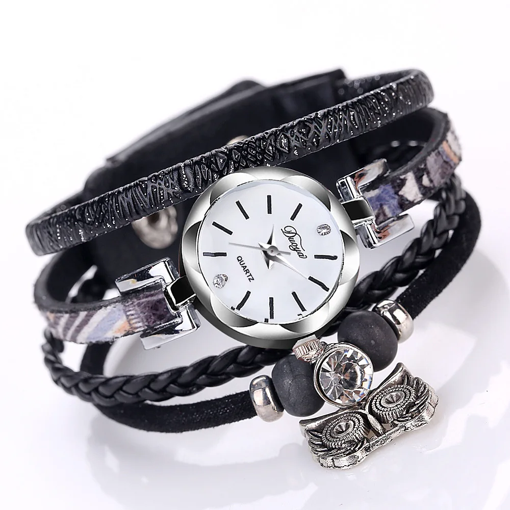 

Reloj Mujer Wach for Women Tank Watch Hand-woven Owl Pendant Bracelet Watch Manufacturers of Ladies Bracelet Watch Vintage Watch
