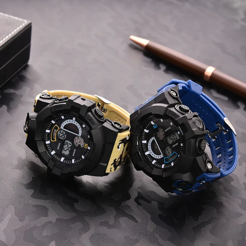 Молодежные электронные часы водонепроницаемые механические мужские трендовые