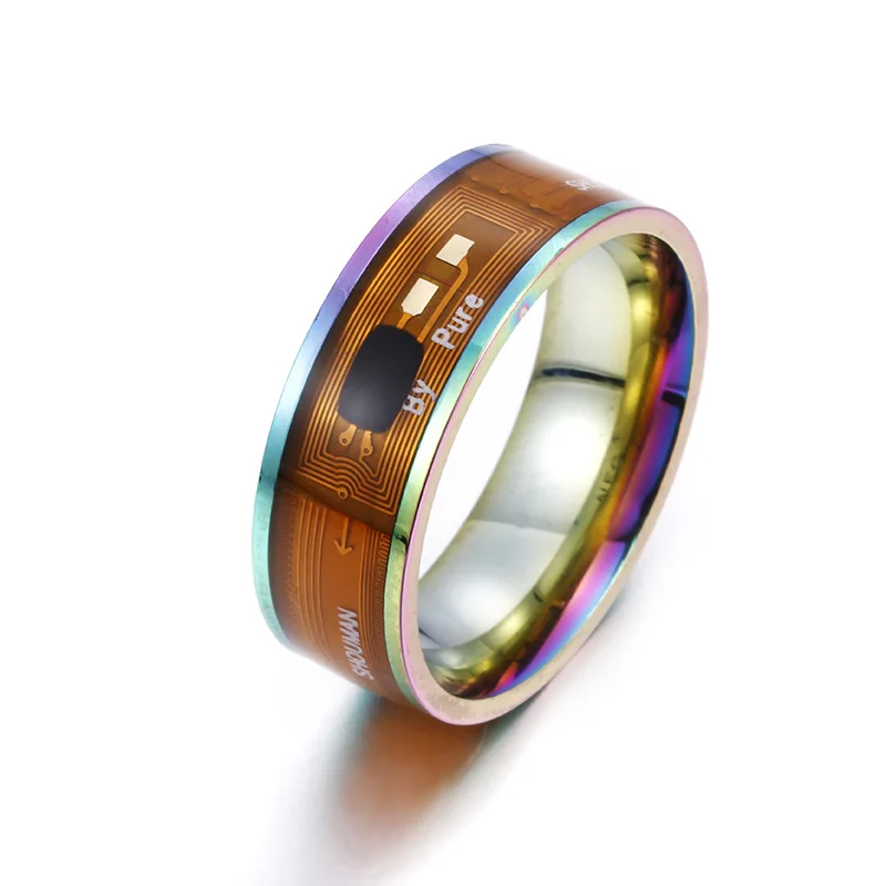

Rainbow Colorful 13.56Mhz NTAG213 Smart Ring NFC Tag Card Intelligent Ring Wearable Chip 144Bytes Support Phone
