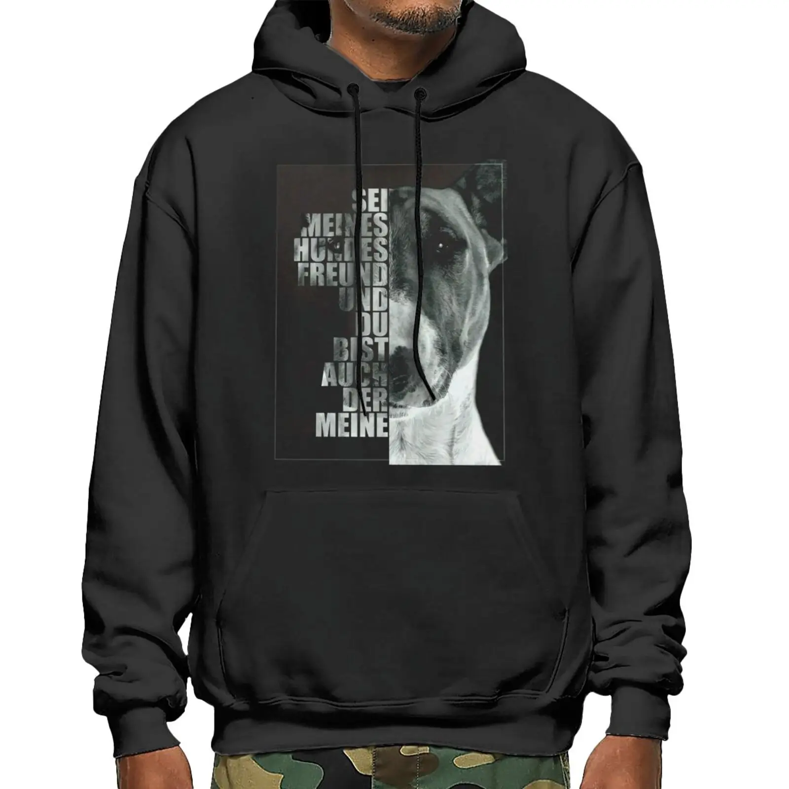 

Bullterrier Bully Foto Kopf Hundemotiv Hoodie Hip Hop Anime Things Men's Sets Women Hooded Sweater Jacket Men's Winter Sweater