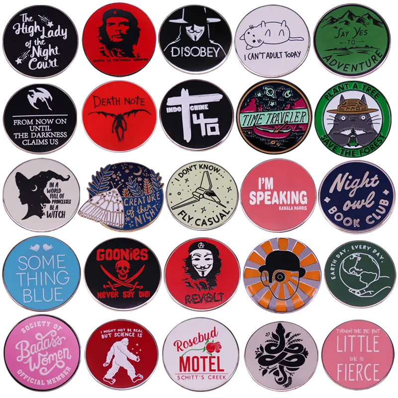 Милые заколки для лацканов с изображением аниме фильмов эмалированная брошь