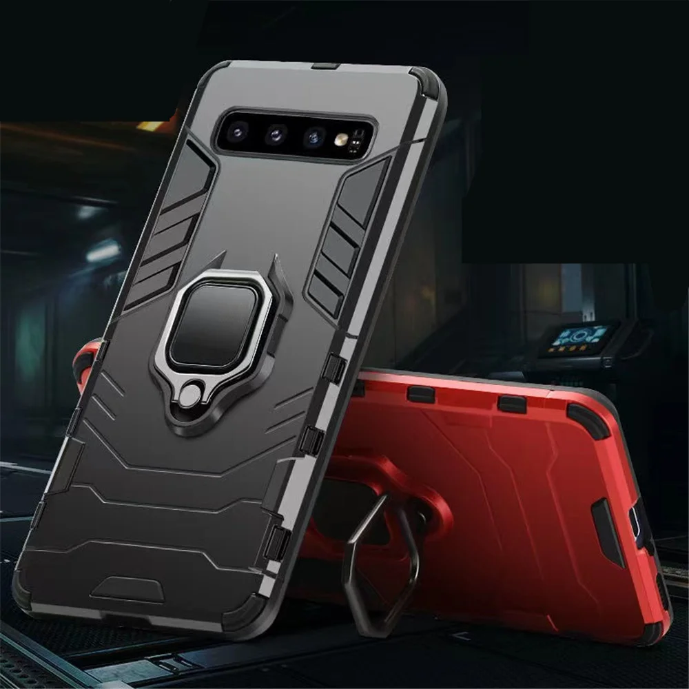 

Samsung S10 Plus Shockproof Armor Case For Samsung Galaxy Note 10 S10 S9 S8 M30 S10+ Stand Holder Car Ring Cover for Samsung A80