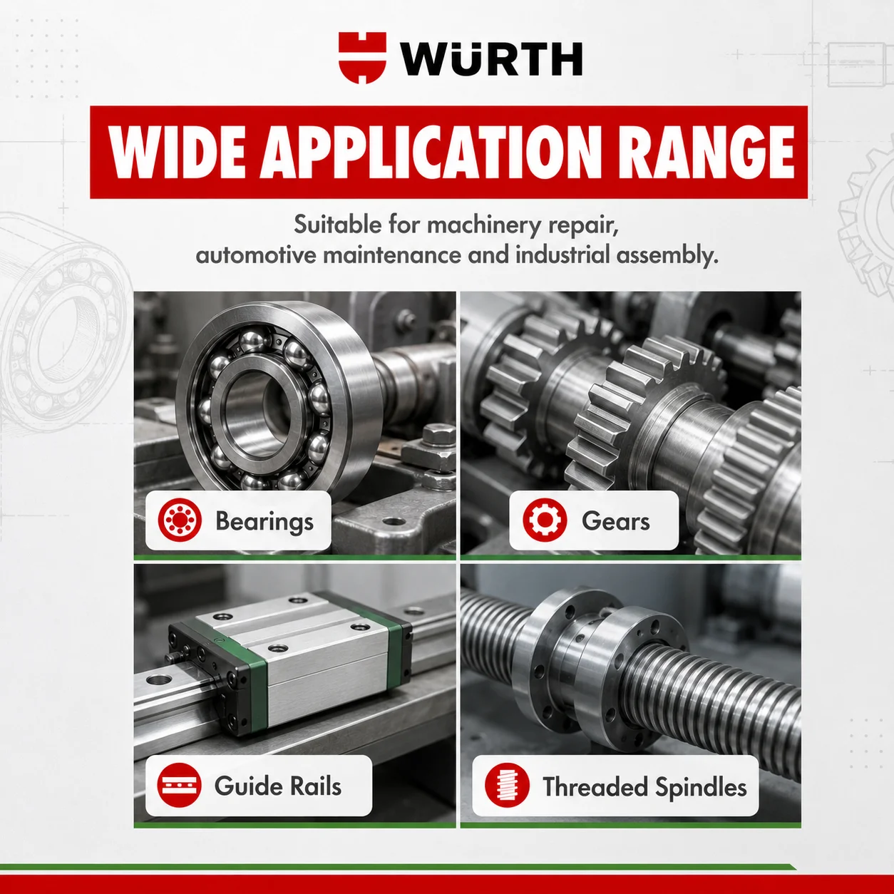 Фото Смазка Wurth Assembly Paste White 100г, твердая, противозадирная, для подшипников, шестерен, направляющих №4