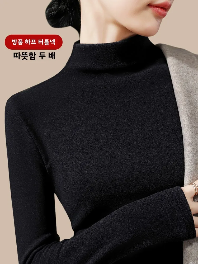 Шелковая нижняя рубашка Dralon с полувысоким воротником женская осень и зима 2024