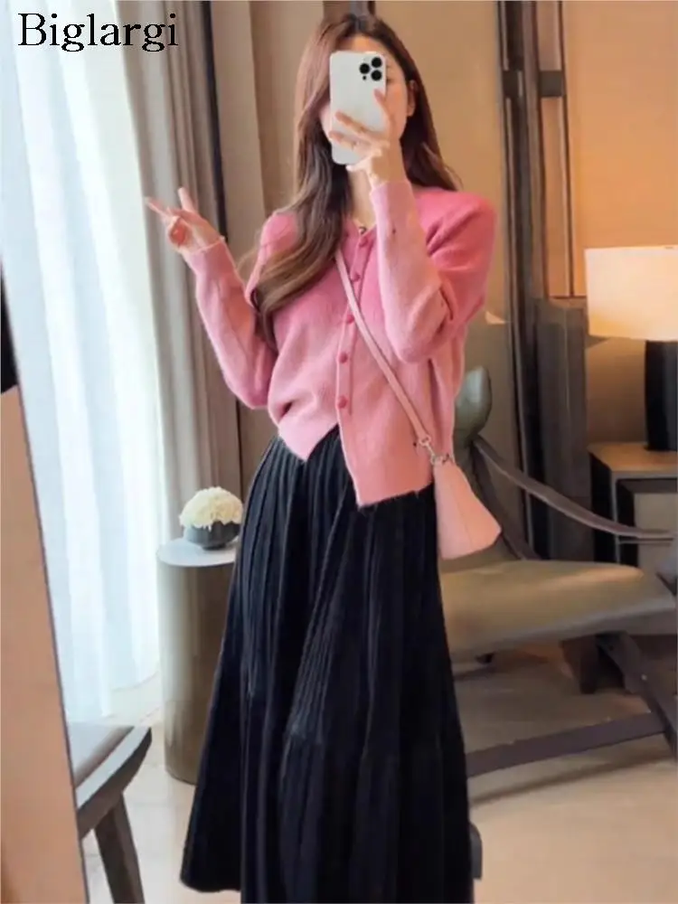 

Вязаный осенне-зимний свитер, Женский Модный укороченный свитер с длинным рукавом, топы, корейский Свободный женский свитер, топы 2023