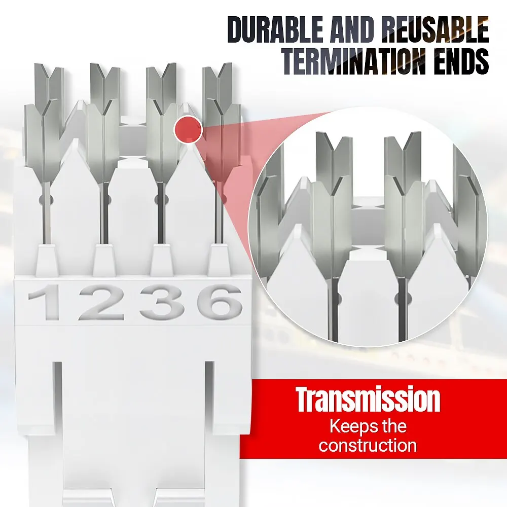 Тонкий разъем AMPCOM CAT6 Keystone Jack 1/ 10 Гбит/с незаметный соединитель модуля RJ45