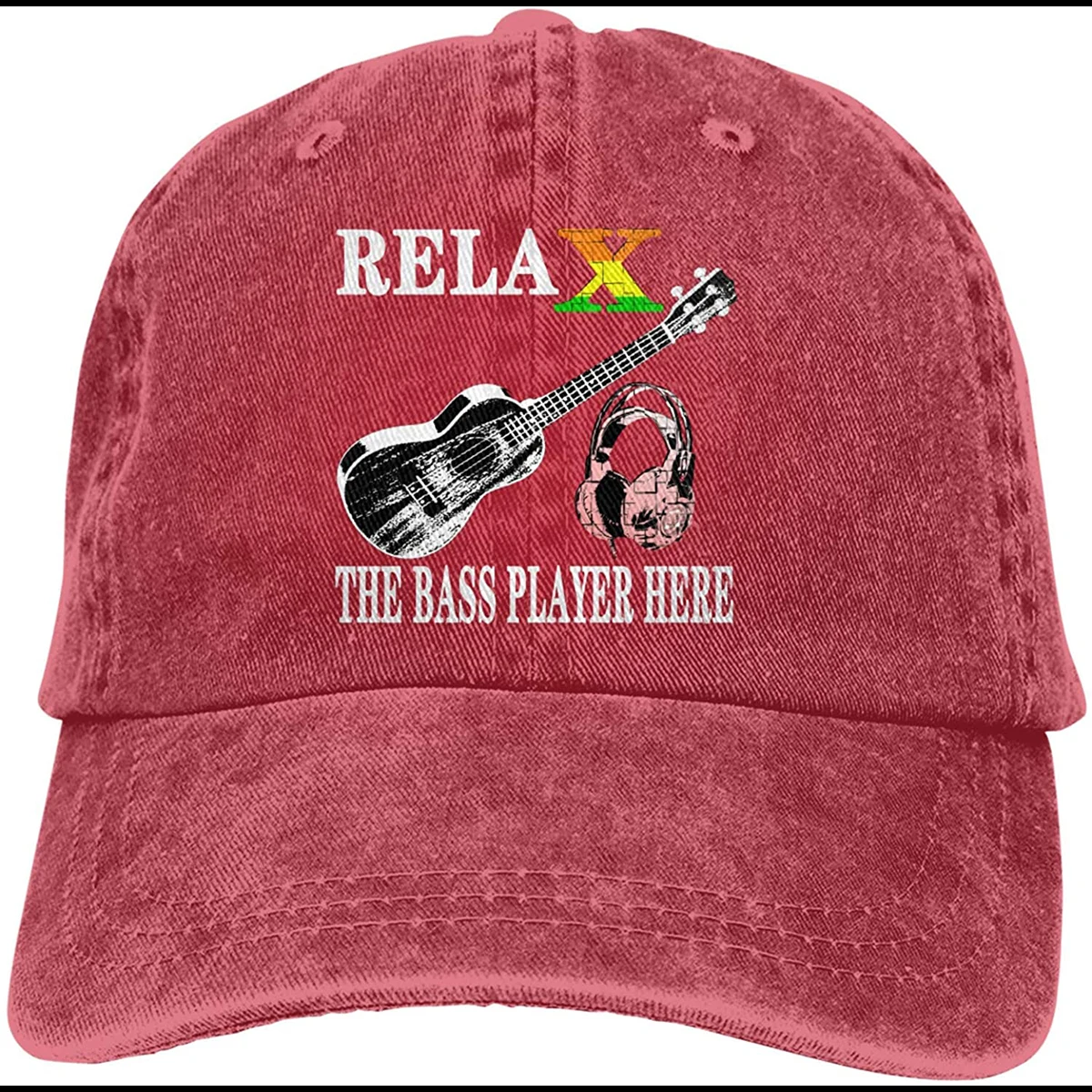 

Relax The Bass Player Here Sports Denim Cap Adjustable Unisex Plain Baseball Cowboy Snapback Hat Sombrero De Mujer