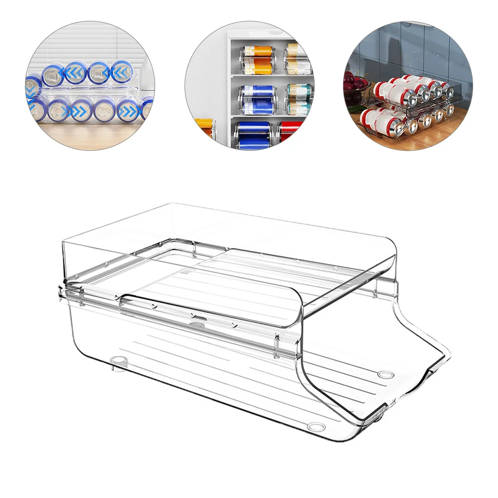

Can Soda Organizer Fridge Holder Rack Dispenser Storage Refrigeratorpad Beerbottle