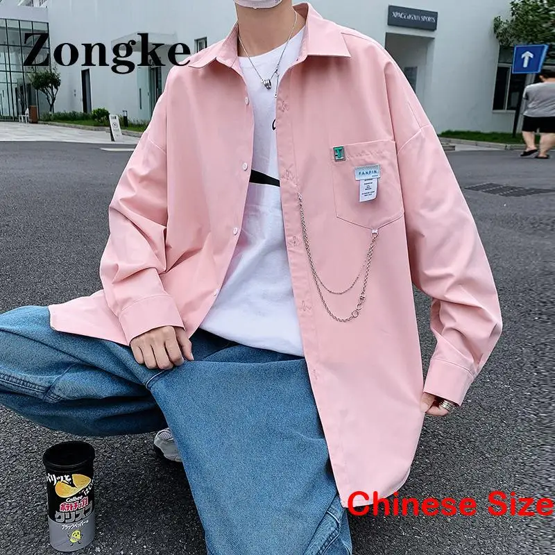 

Рубашка Zongke мужская с длинным рукавом, Повседневная модная блуза в стиле Харадзюку, китайский Размер 5XL, весна 2023