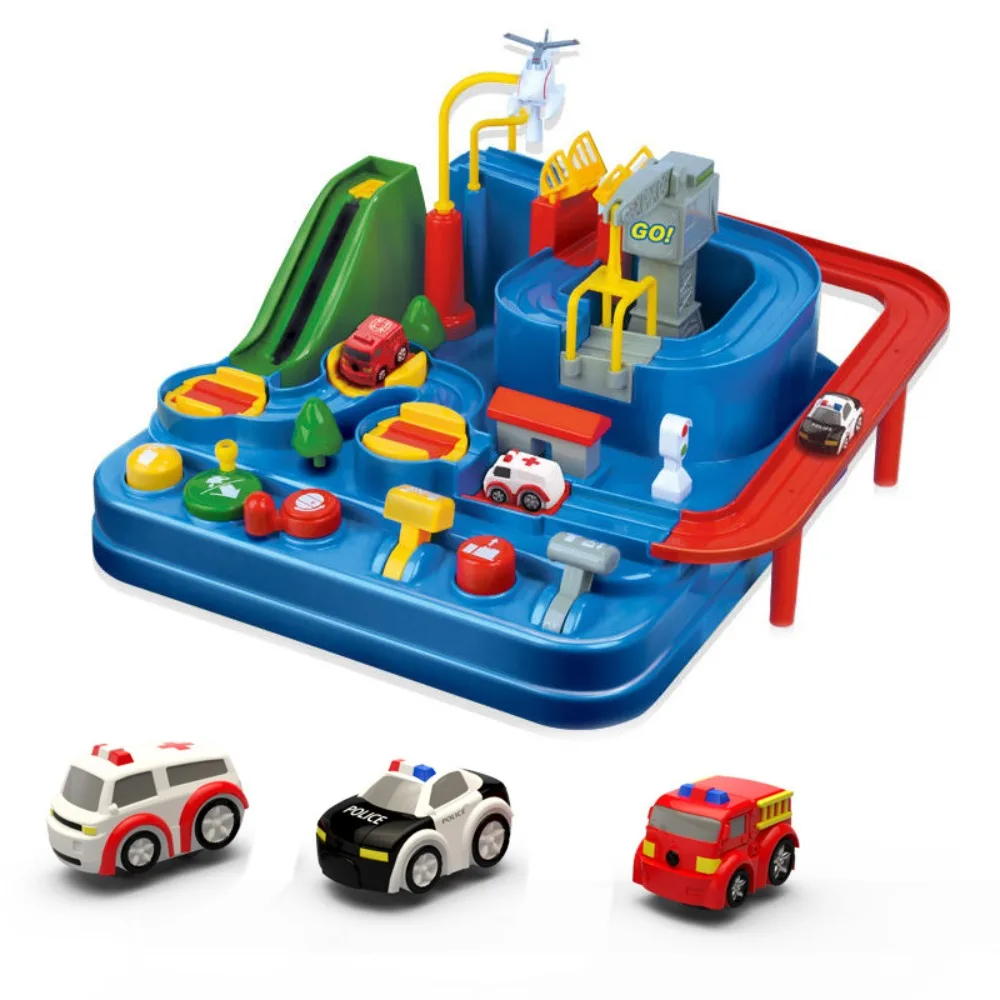 Для детей приключения по Монтессори инерционный трек-мозг игрушки гоночные автомобили гоночный Железнодорожный автомобиль игрушка