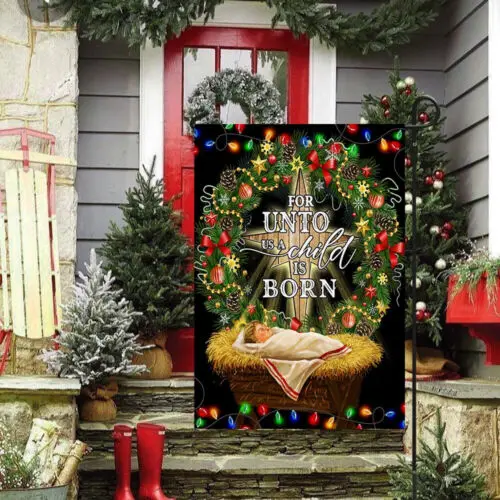 Иисус родился. Для того чтобы ты ребенок родился Иисуса Рождественский флаг