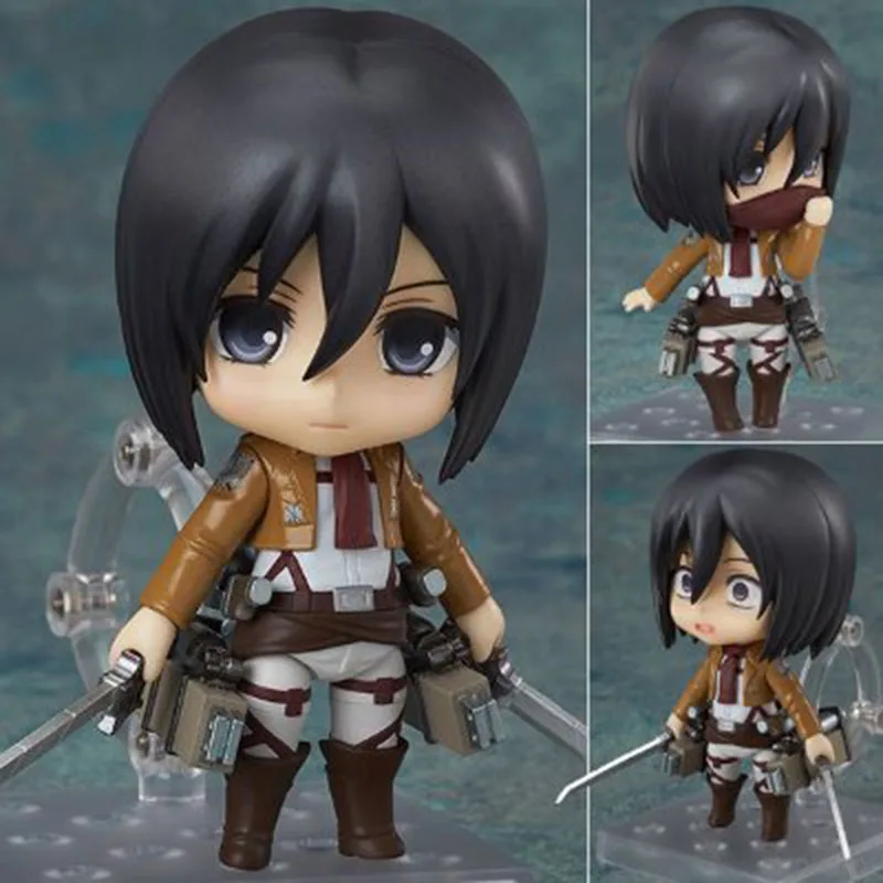 

Hot Anime Attack on Titan Sexy Girl Q Version Place View Distribution Mikasa Ackerman 365# 10cm PVC Dolls Model Collection Gifts