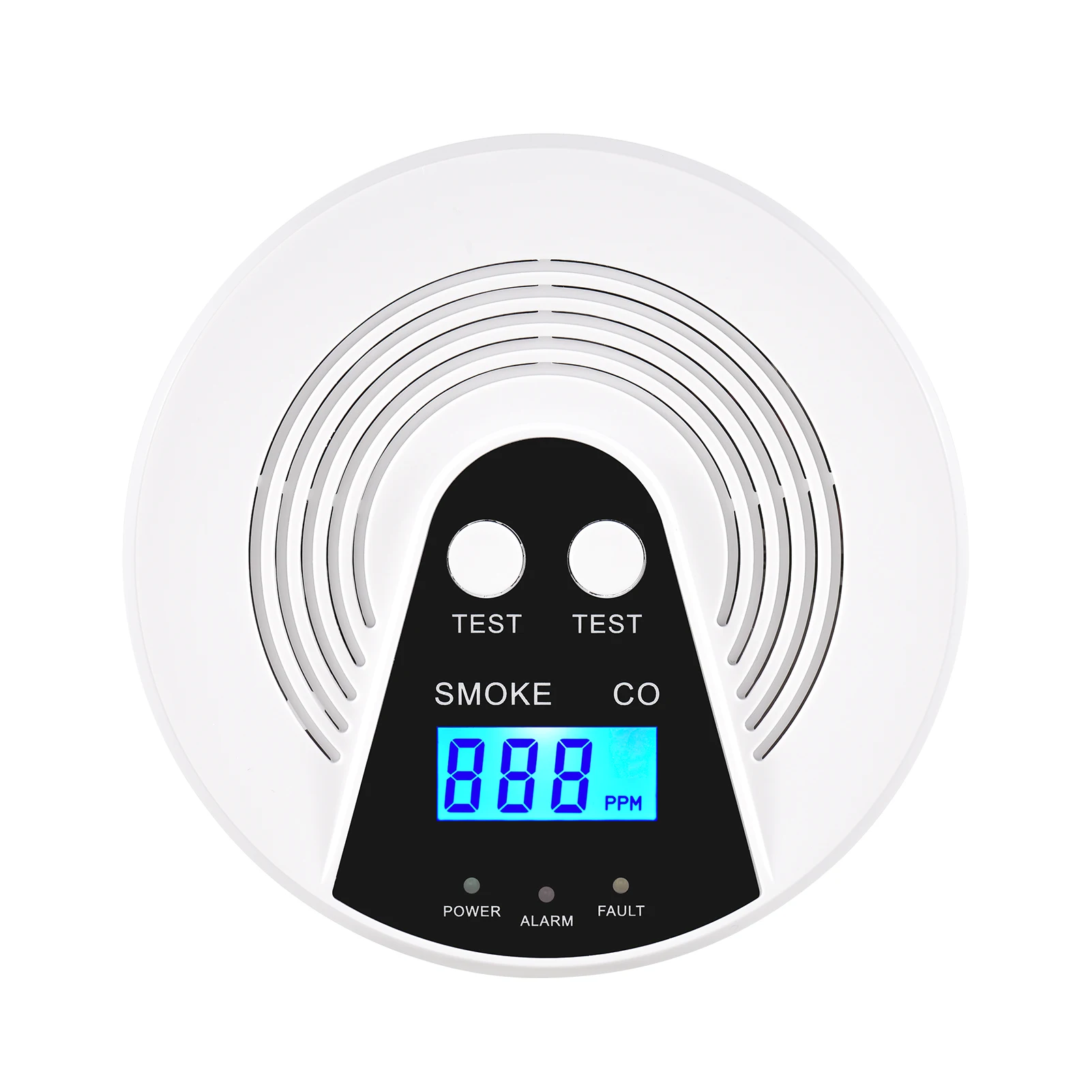 

Smoke and Carbon Monoxide Alarm LCD Display CO Detector Smoke Alarm Voice Alert Combination Smoke and CO Alarm Battery Powered