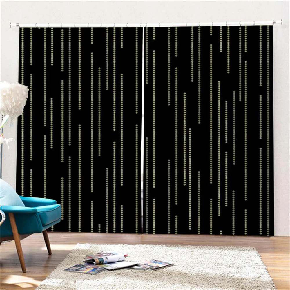 

Black and White Striped Curtains Color Texture Thickening Blackout Drapes Home Decoration for Bedroom Bay Window Living Room
