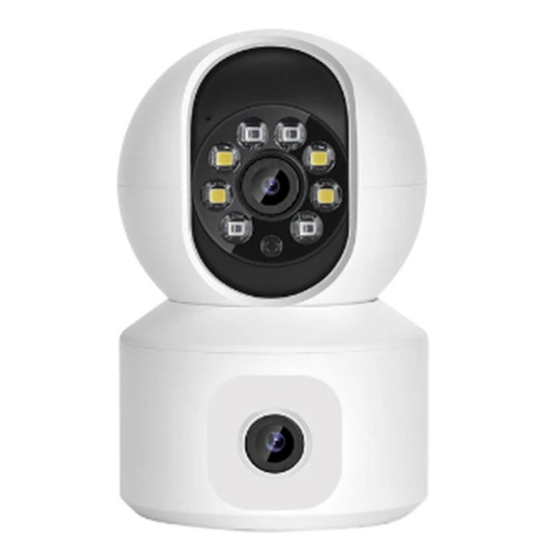 

4MP Mini PTZ Security IP Camera Baby Monitor Dual Screens Motion Detection Two Way Audio Indoor AC100-240V White EU Plug