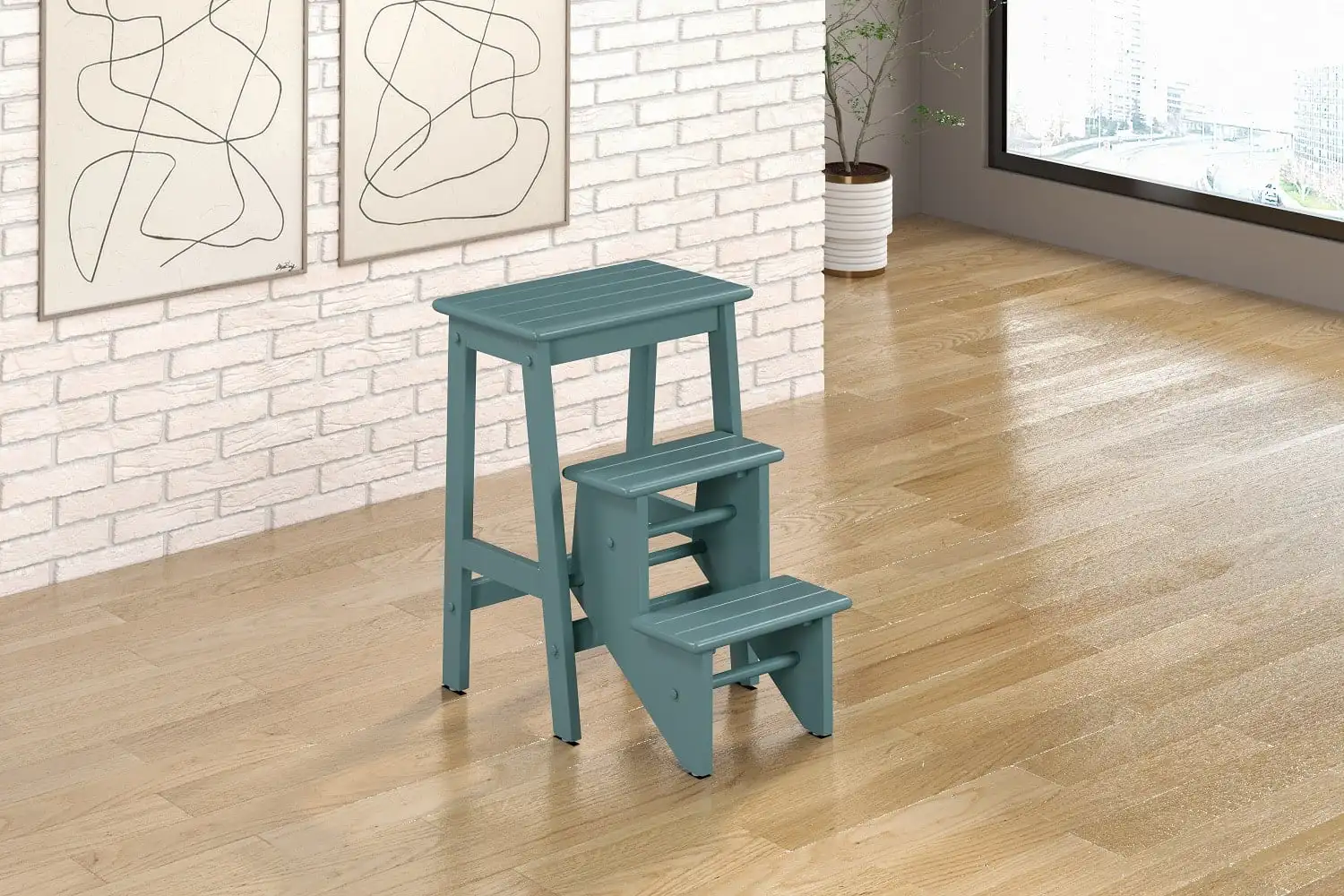 

Niko 24in. Folding 3-Step Wood Stool - Aspen Valley Finish