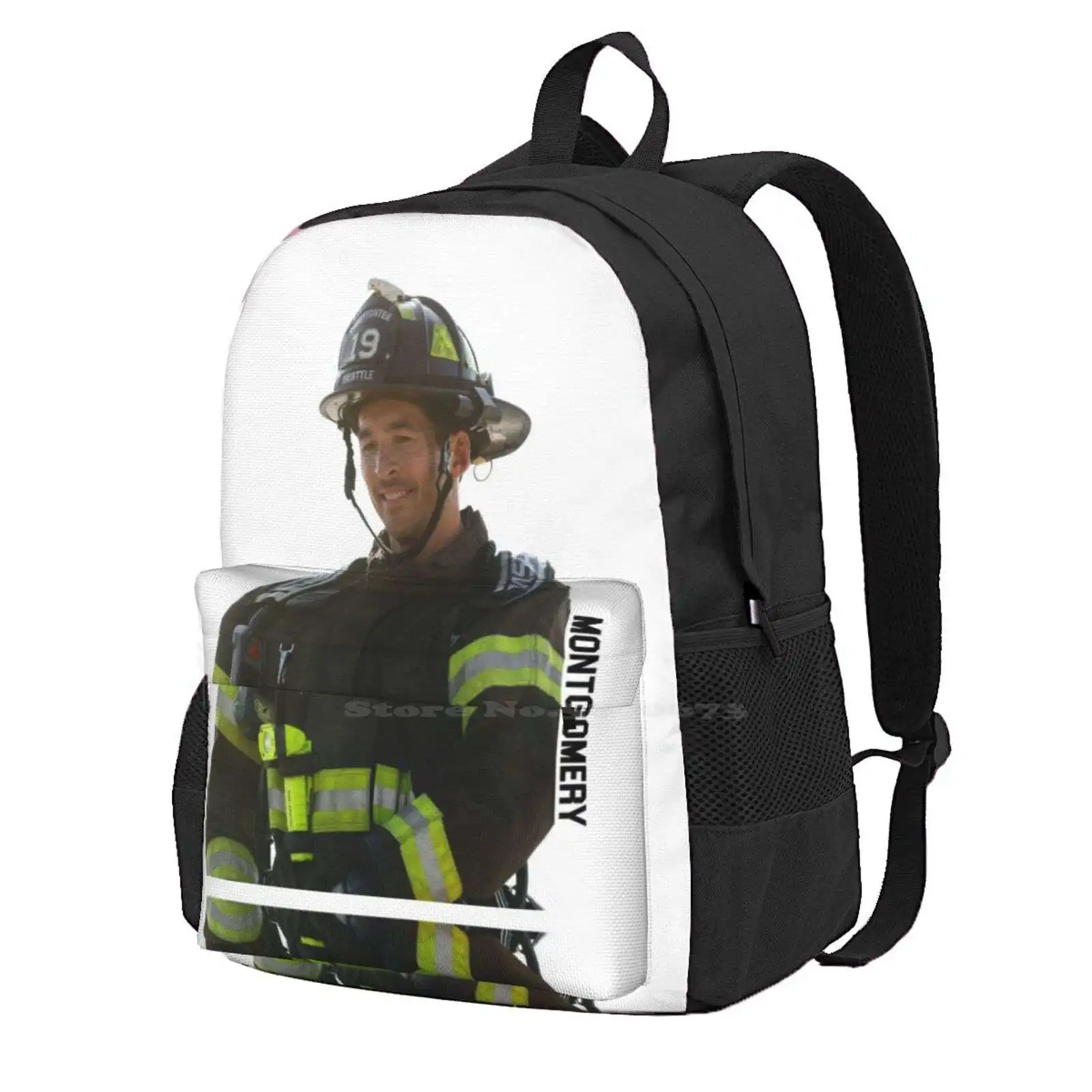 

Station 19-Travis Montgomery-Jay Hayden 3D Print Design Backpack Student Bag Station 19 Herrera Firefighting Fire Department