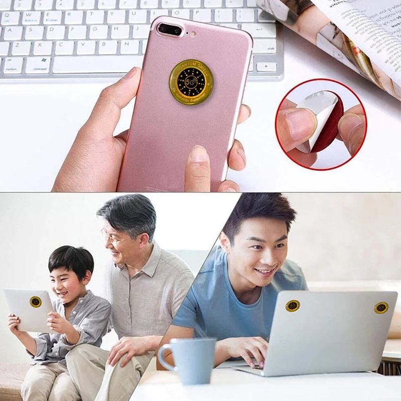 

M2EC 5G Round Quantum Shields Anti Radiation Adhesive Sticker EMF Protector Phone Protection EMR Blocker Sticker for PC Laptop