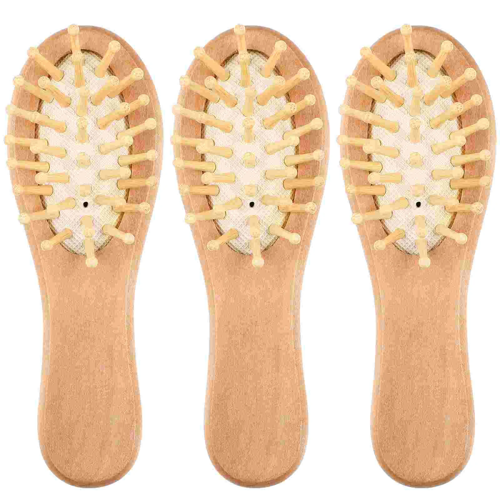 

3 Pcs Wooden Comb Combs Mini Hair Brush Massage Airbag Portable Hairbrush Hairdressing Miss