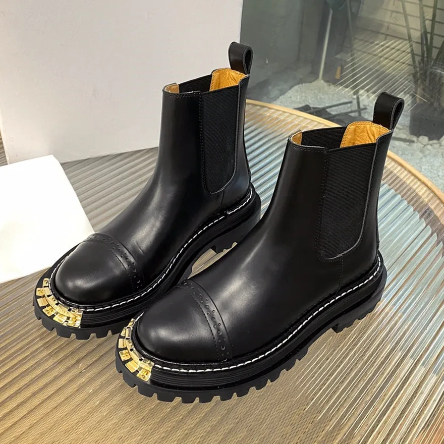 

Leather Martin Boots Autumn and Winter 2022 New Short Boots Women's Chelsea Boots Thick soled Smoke Tube Boots Mid boots