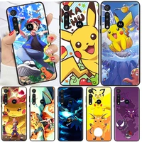Anime Pokemon Pikachu For Motorola Moto G60 G60S G50 G40 G10 E7i E6S Power Edge E20 2021 Pro Black Phone Case