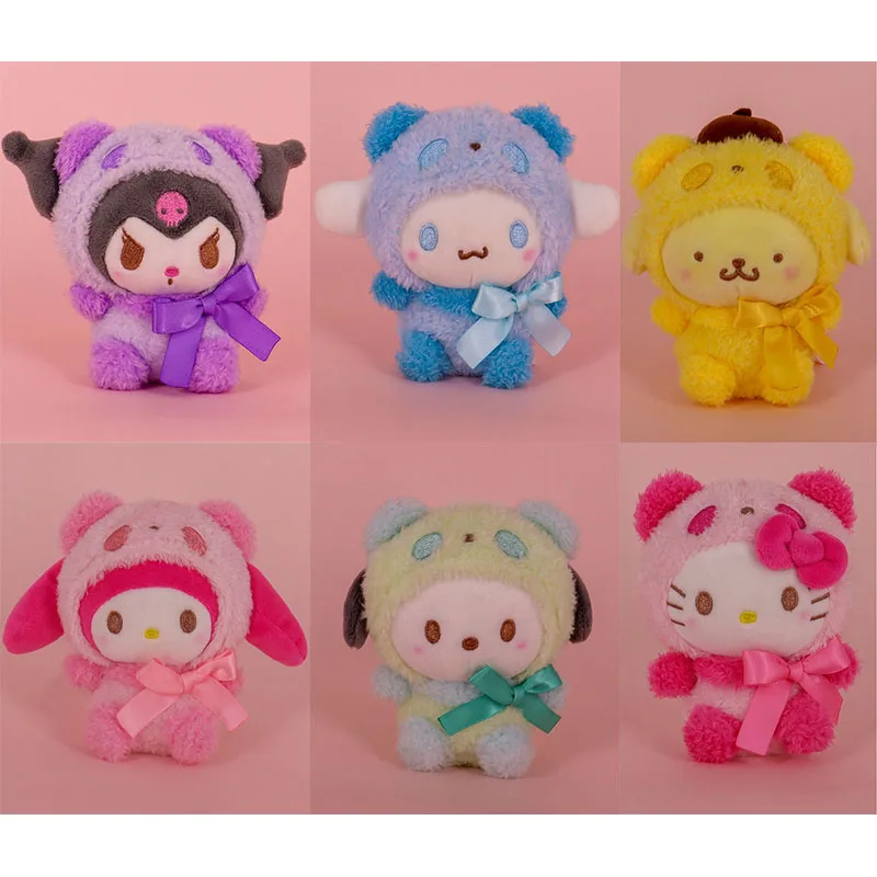 

Sanrioed Kuromi Kittys My Melody Cinnamoroll Pum Purin Pc Собака переодевающаяся панда плюшевая кукла кавайная детская девочка подарок