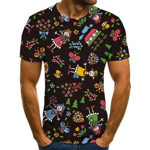 Летняя повседневная мужская футболка, топы в трехмерную клетку в стиле Харадзюку, трехмерная спиральная футболка с круглым вырезом, рубашка, женская уличная одежда