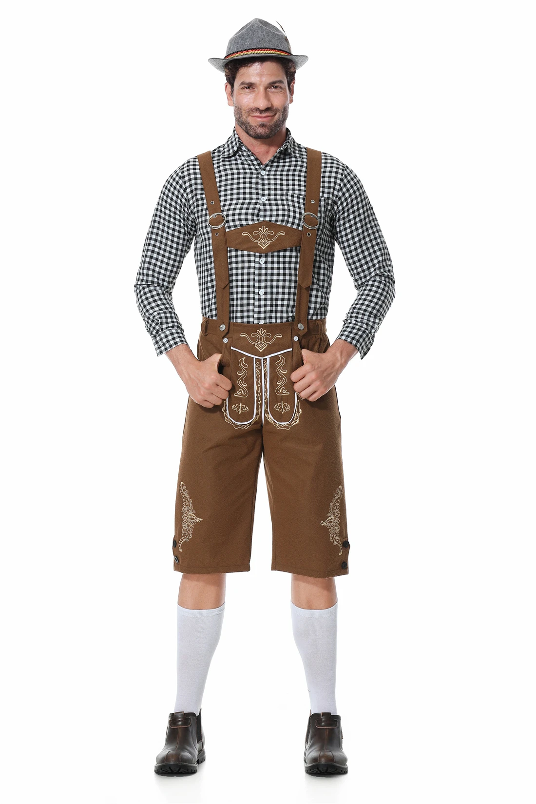 Комплект из 3 предметов костюмы на Октоберфест баварские подтяжки Lederhosen мужской