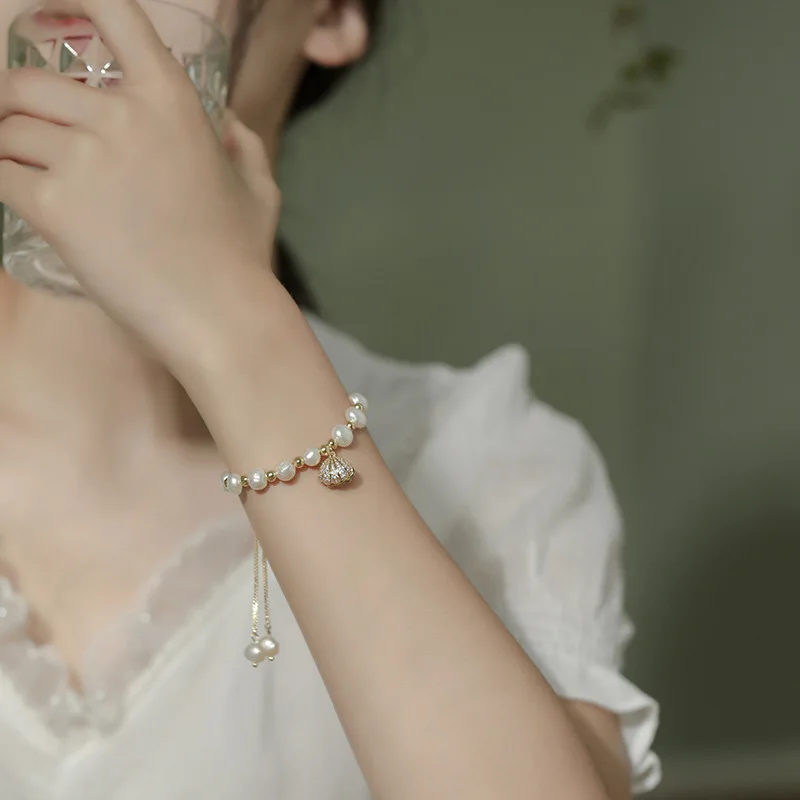 Браслет с натуральным жемчугом для женщин и девушек модные ювелирные изделия
