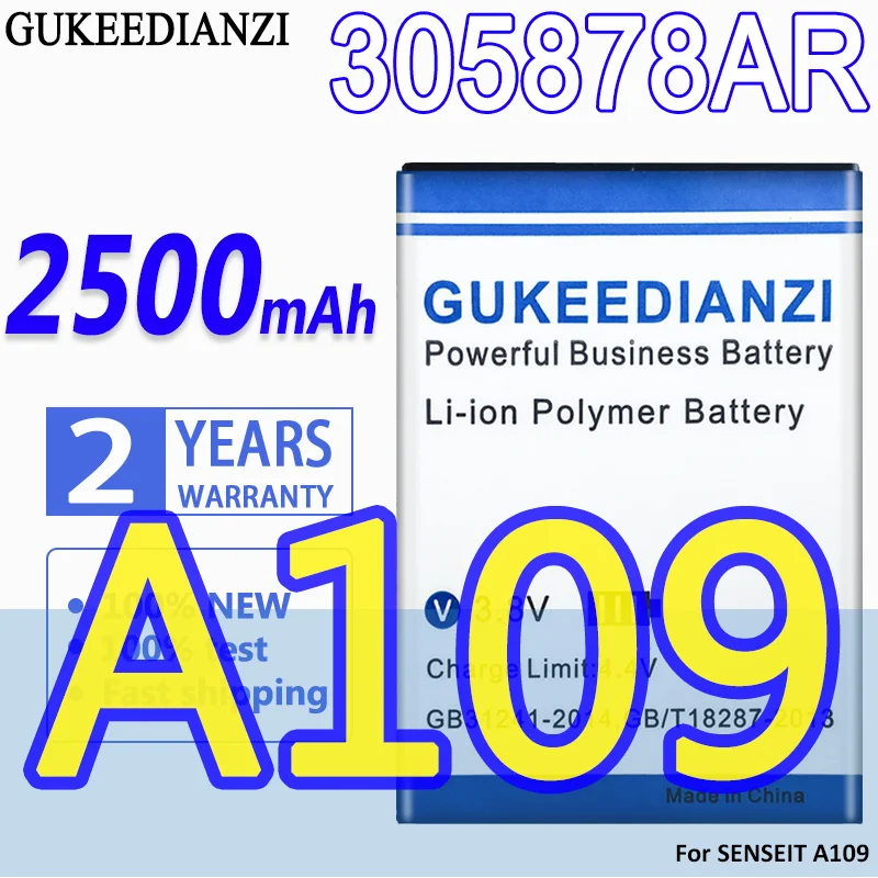 

High Capacity GUKEEDIANZI Battery 305878AR 2500mAh For SENSEIT A109 Replacement Batteries