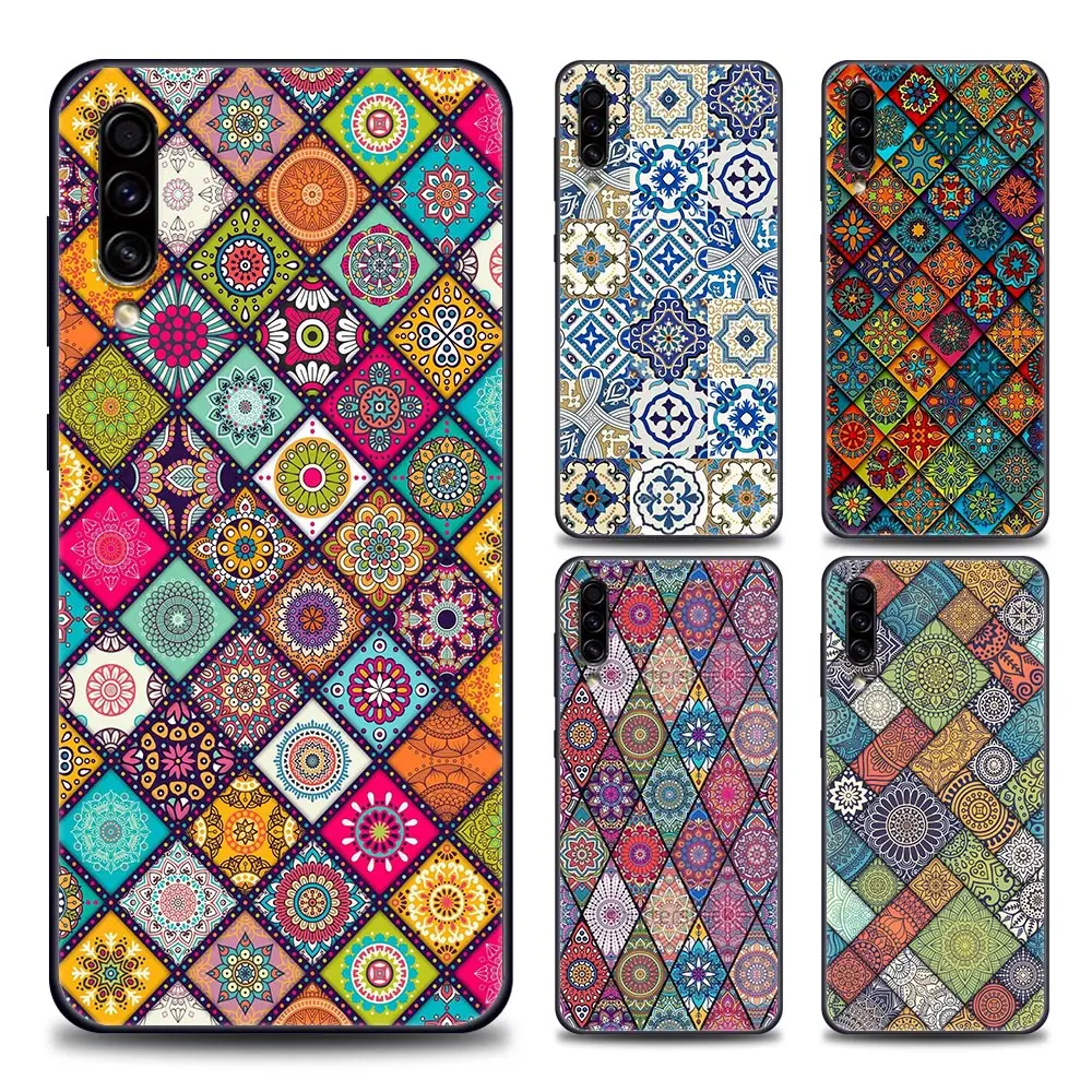 

Case For Samsung Galaxy A10 A30s A40 A50 s A60 A70 A80 A90 F41 F52 F12 A7 A9 2018 Cover 3D Retro Bohemian European Color Pattern