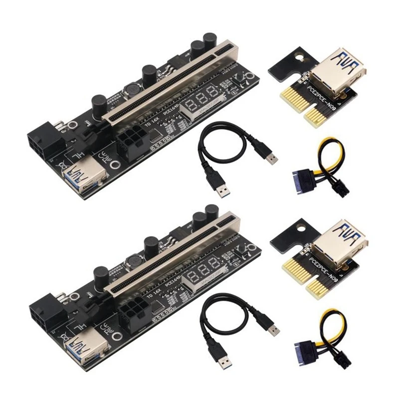 PCIE Riser 1X до 16X Графический удлинитель с датчиком температуры для Биткоин