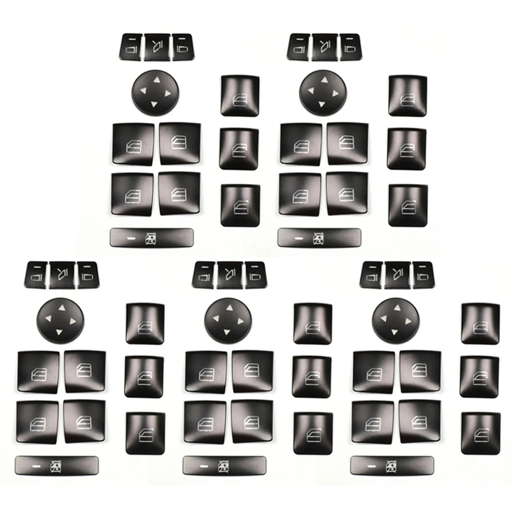 

60PCS Car Door Armrest Window Switch Button Trim Cover Sticker for Mercedes Benz GLK ML GL A B C E G Class W204 X166