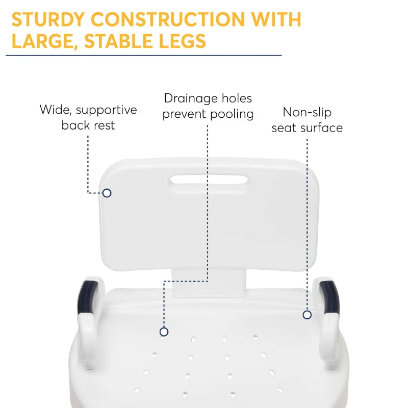 With Back And Arms  Bathroom Chair  Shower Seat