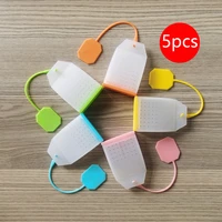 5pcs silicone tea strainer multiple colour herbal spice infuser filter diffuser creative tea coffee tools kichen accessories
