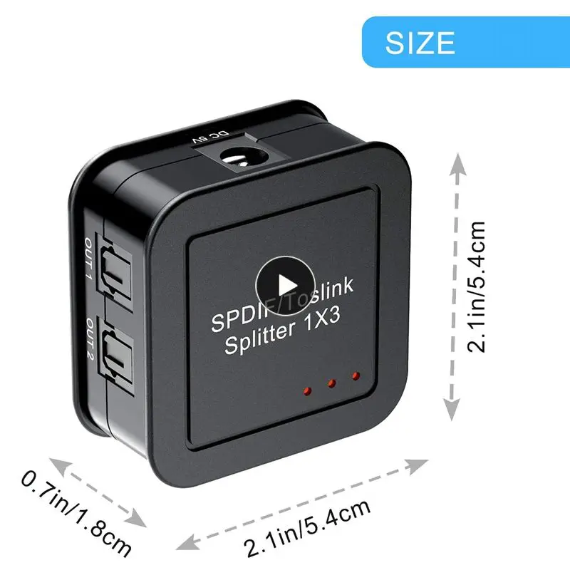 

1x3 Optical Splitter 1x3 Spdif Toslink Coaxial Splitter Digital Optical Optical Signal Input Splitter 1 In 3 Out 3 Way Optical
