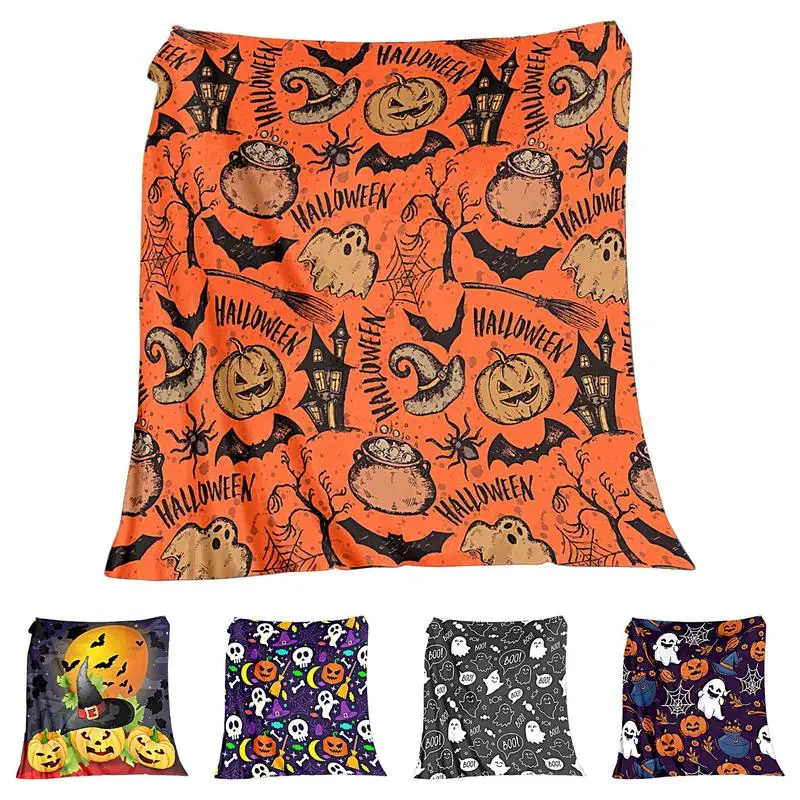 

Pumpkin Throw Blanket Halloween Throw Blanket For Couch Bed Soft Warm Quilt Cover Flannel Throw Blanket Light Weight For Use
