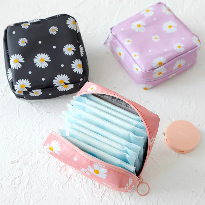 

Women Portable Sanitary Napkin Storage Bag Waterproof Travel Zipper Cosmetic Lipstick Earphone Tampon Makeup Storage Bag Purse