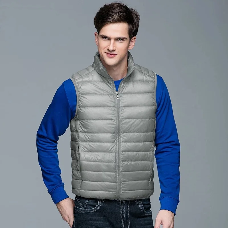 2023 New Light Down Vest Men's Short Winter Men's Collar Fashion Down Undershirt Men's Down Jacket